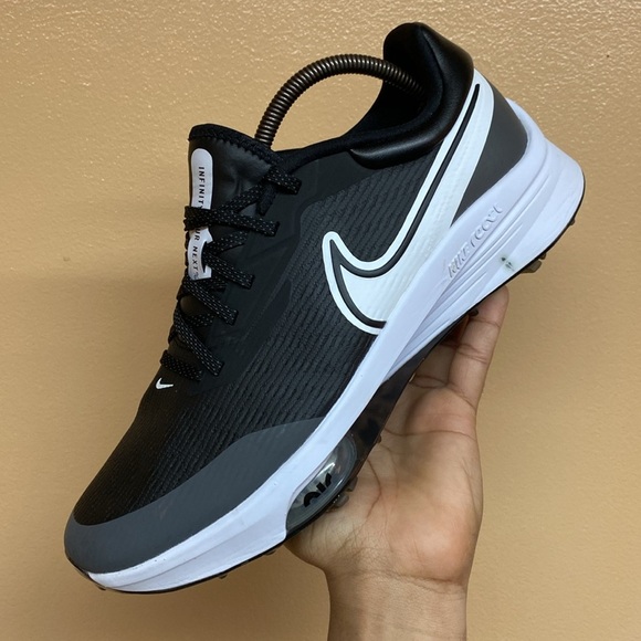 Nike React Air Zoom Infinity Tour NEXT% Spikeless Golf Shoes “Black Gray White” - Picture 11 of 17
